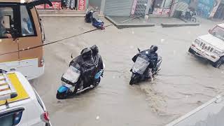 Flooding in ktm road side dengerou flood😋 [upl. by Eilla]