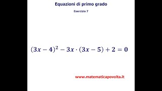 Equazioni di Primo Grado  Esercizio 7 [upl. by Nedia545]