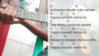 Kothanaka Sitiyath  කොතැනක සිටියත්  Guitar Chords  HR Jothipala Songs Chords Easy Guitar Chords [upl. by Aitan]