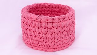 ENGLISH CROCHET BASKET TSHIRT YARN [upl. by Lertram656]