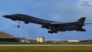 Takeoff of Two B1B Lancers on Bomber Task Force Mission 246 [upl. by Bergeman697]