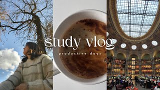 Study Vlog 🍁🍂 productive days fall study diaries life balance libraries [upl. by Haeluj]