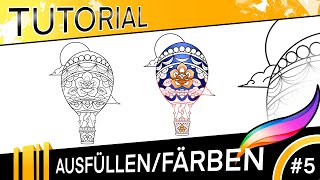 Färben  ausfüllen in procreate Tutorial  German [upl. by Eyde]