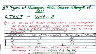 Unit8  Numerical from Shear Strength of Soil  Soil Mechanics  Prashant YT  Diploma Civil [upl. by Netsirc302]