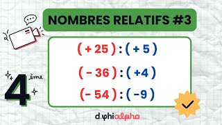 Calcul quotient de nombres relatifs  Mathématiques 4ème [upl. by Gannes]