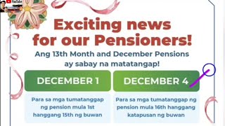 SSS MONTHLY PENSION 13TH MONTH BONUS SCHEDULE DECEMBER 2024Bernierada [upl. by Bywoods774]