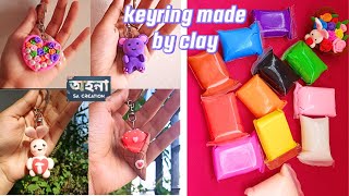 Keyring making by clay l Beautiful craft l key ring making easy idea l Simple tutorial [upl. by Ludba352]