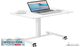 VEVOR Mobile Standing Desk 28quot44quot GasSpring Height Adjustable SitStand Desk 4 360° Review [upl. by Figge]