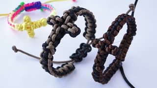 How to Make a ParacordMacrame Cross Bracelet by CreationsByS Sliding Knot Bracelet [upl. by Dionne288]