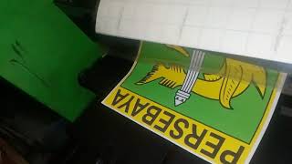 SMB Proses sablon print transfer paper pakai tinta art paper logo gmbr PERSEBAYA [upl. by Codd]