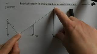 Streckenlängen in ähnlichen Dreiecken berechnen [upl. by Levins771]