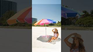 AMMSUN Heavy Duty Beach Umbrella for High Wind UV Protection  Rainbow Tilt Sun Shelter [upl. by Nerhe968]