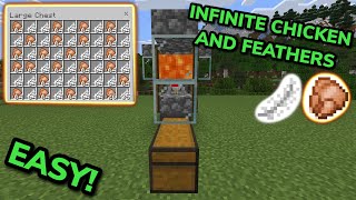 EASIEST 121 AUTOMATIC CHICKEN FARM TUTORIAL in Minecraft Bedrock MCPEXboxPSSwitchPC [upl. by Llecrup]