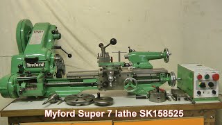 Myford Super 7 lathe SK158525 with gearbox and power cross feed [upl. by Aciras]