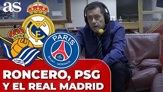 REACCIÓN de RONCERO cuando al REAL MADRID NO le toca el PSG en la CHAMPIONS LEAGUE [upl. by Lebyram]