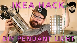 DIY IKEA HACK  ORDNING Utensil Holder Pendant Lamp [upl. by Ssor270]