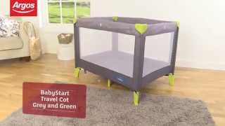 BabyStart Travel Cot in Grey and Green Review by Argos [upl. by Ernesta]