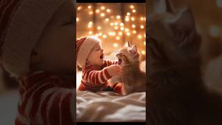 A SMALL BABY WITH A CAT VERY FUNNYCATCAT LOVERBABY LOVER INTRESTINGcat trending [upl. by Klepac47]