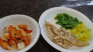 Low carb Pan Fried Fish and Lobster Saute Dinner [upl. by Vaenfila]