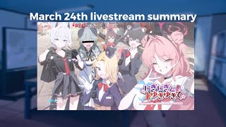 March 24th livestream quick summary [upl. by Ralaigh]