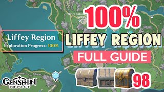 How to Liffey Region 100 FULL Exploration ⭐ ALL CHESTS GUIDE 41【 Genshin Impact 】 [upl. by Bren280]