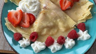 Droolworthy strawberries and cream crepes right at home [upl. by Attenrev]