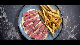 Recette de rumsteak de Boeuf de Chalosse grillé et sa sauce au foiegras et à lArmagnac [upl. by Maegan]