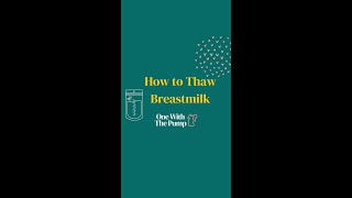 How to Thaw Breastmilk [upl. by Christoper]