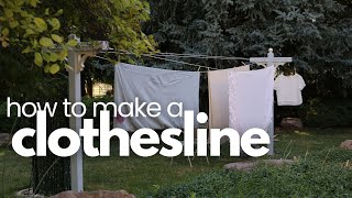 How to Make an Outdoor Clothesline  Super Easy Tutorial [upl. by Lyrem]