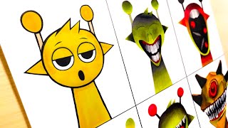 Drawing Incredibox Sprunki Phase 1 VS Phase 2 VS Phase 3 VS Phase 4 VS Phase 5  Simon Yellow [upl. by Ainod]