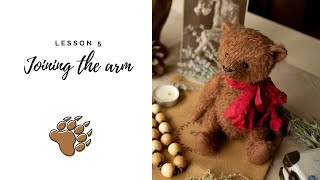 How to join the bear arm  Сшиваем верхнюю лапу мишки тедди  Sewing plush toy for beginners [upl. by Annayd908]