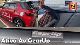 Garnet Red Perodua Ativa AV Advance 2 Tone 2022 With GearUp Bodykit Exterior Quick View [upl. by Einnok]