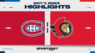 NHL PreSeason Highlights  Canadiens vs Senators  October 7 2023 [upl. by Ahso]