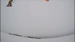 S26 Naish Pivot snowkite 1test Siauliai [upl. by Zimmerman]