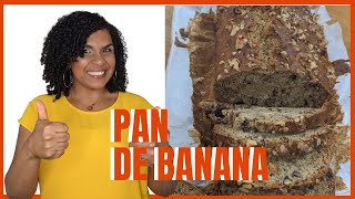 Pan de BANANA saludable y vegano Receta facil paso a paso DIETA basada en PLANTAS [upl. by Auqinot]