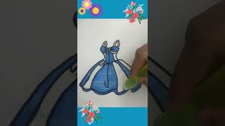 beautiful blue glitter dress drawing coloring creativeart glitterdress blue glitter [upl. by Mamoun]