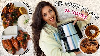 I ATE HEALTHY AIR FRYER FOODS FOR 24 HOURS [upl. by Amiarom]