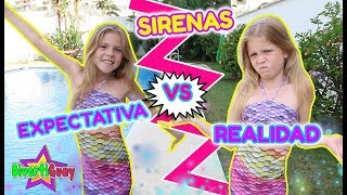 EXPECTATIVA VS REALIDAD DE SER SIRENA ME CONVERTÍ EN SIRENA POR UN DÍA [upl. by Sybley]