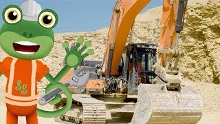 Gecko and the Excavator  Geckos Real Vehicles  Educational Videos For Toddlers [upl. by Madalena]