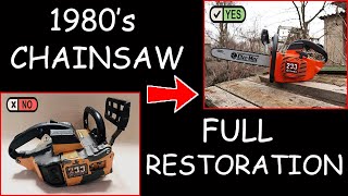 Full chainsaw restoration OleoMac 1980s [upl. by Tade497]