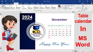 ms word में table calendar की design बनाना सीखें।। table calendar design in ms word [upl. by Sandell881]