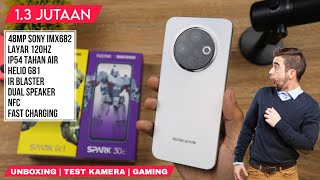 HP 1 Jutaan TECNO makin menggila Sensor kamera SONY IMX582  Unboxing amp Test TECNO SPARK 30c [upl. by Ansell]