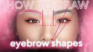 How to draw eyebrow shapes ‼️ [upl. by Idur]