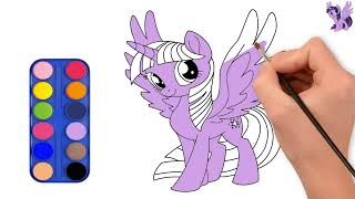 ✨ Sparkle with Creativity Draw amp Color Twilight Sparkle My Little Pony [upl. by Lehcsreh]