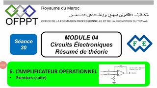 Séance 20 Module 4 Circuits électroniques Résumé de théorie 1ère année AII [upl. by Droffats]