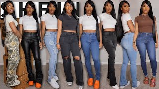 HUGE 20 Pair SHEIN Jeans Try on Haul  Tall Girl Friendly NOT Sponsored  Coupon Code [upl. by Harlow698]