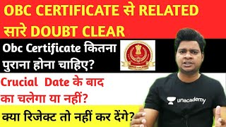 OBC certificate date issue in SSC CGL document verification  Detailed explanations by sunil dhawan [upl. by Buckingham]