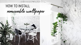 How to install removable wallpaper  Peel amp stick wallpaper DIY [upl. by Ecirrehs]