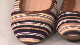 Liz Claiborne New York Striped Canvas Flats w Faux Leather Trim with Jennifer Coffey [upl. by Nylrehc]