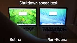 MacBook Pro 15quot Retina vs NonRetina Boot and Shutdown Speed Test [upl. by Norehc]